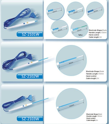 Hand control electrosurgical Pencil with 70mm Teflon  Blade Sunzamed specail hand control pencil S2101BT