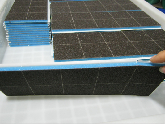 length50*width50mm*thick5mm tip cleaner for electrosurgical ,color:black,foam adhesive,mesh:60~100,1 pc/pouch,800/Carton